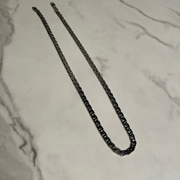 Thick Figaro Chain Stainless Steel Silver Color 24” long Men Women Necklace - Picture 2 of 9